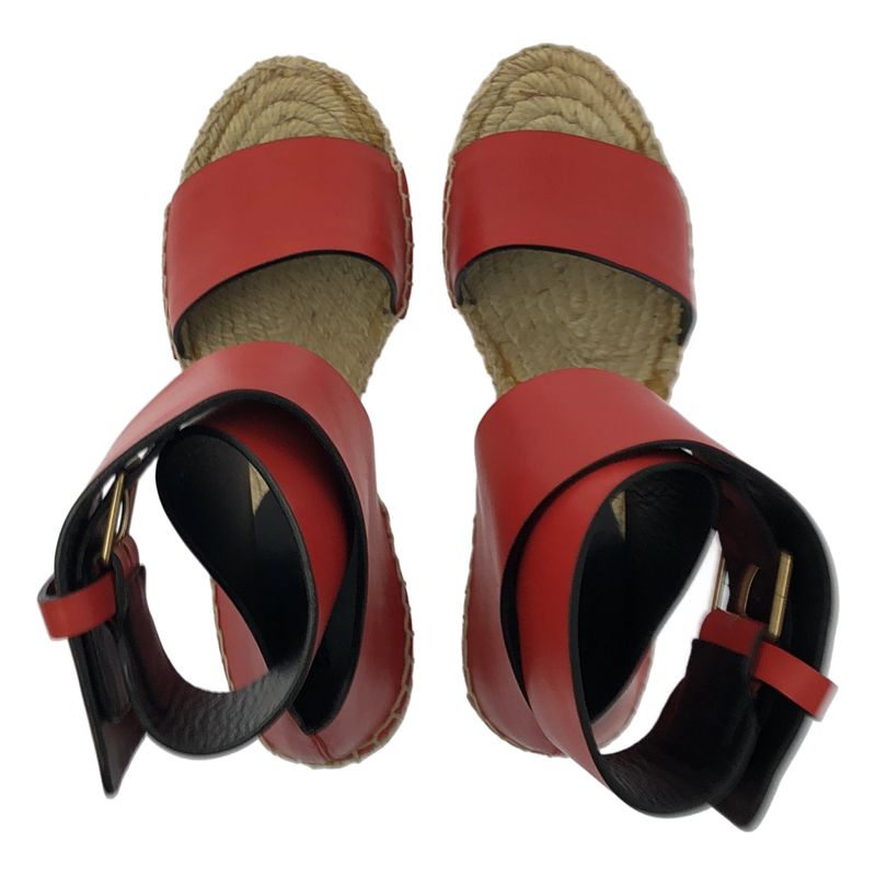 Celine By Phoebe Philo Phoebe Ankle Strap Wedge Sole Sandals - 36 - Beige Red -
