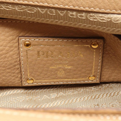 Prada Handbag Vitello Daino Beige Leather Triangle Logo 2-Way Hand — view 4