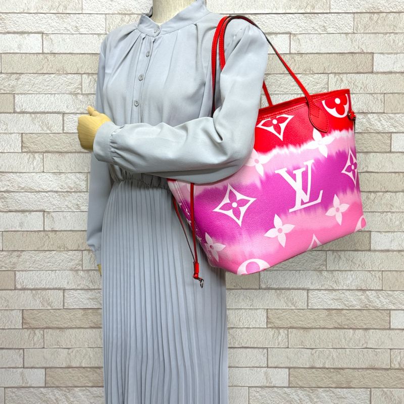 Louis Vuitton Neverfull MM Escal Tote Bag Monogram Canvas M45127 Red Ladies