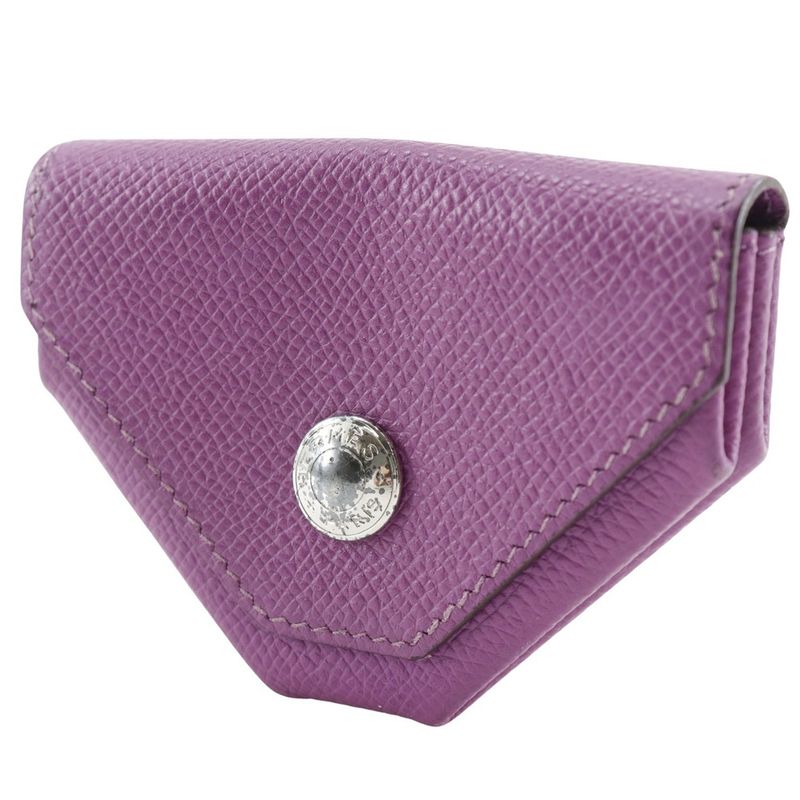 Hermes Le Van Cattle Vaux Epson Purple □ Ladies Coin Case