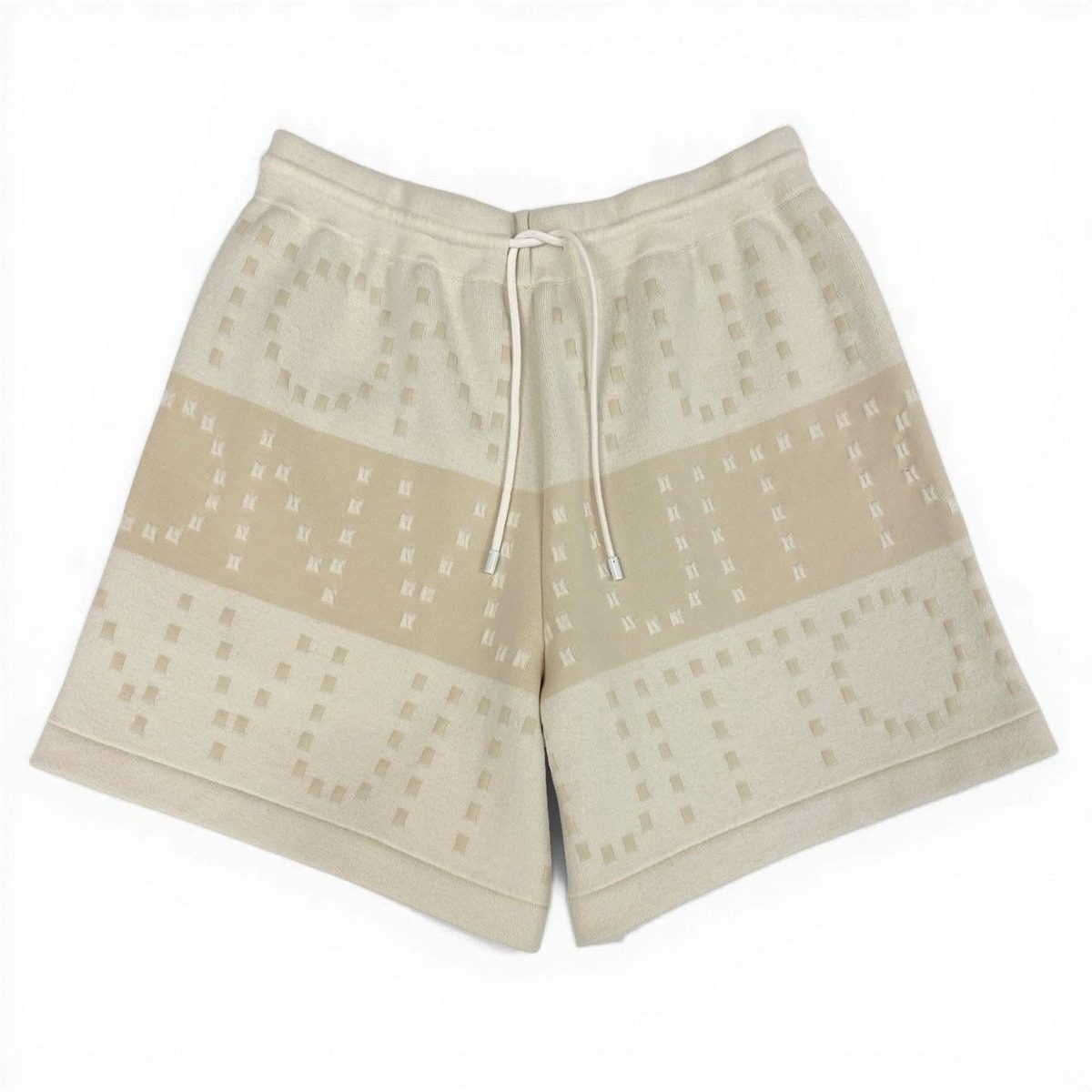 Louis Vuitton Chunky Stripe Logo Jacquard Shorts M Ivory — view 2