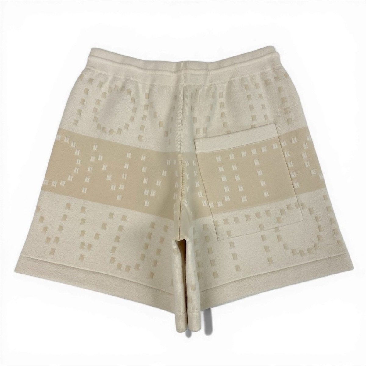 Louis Vuitton Chunky Stripe Logo Jacquard Shorts M Ivory — view 3