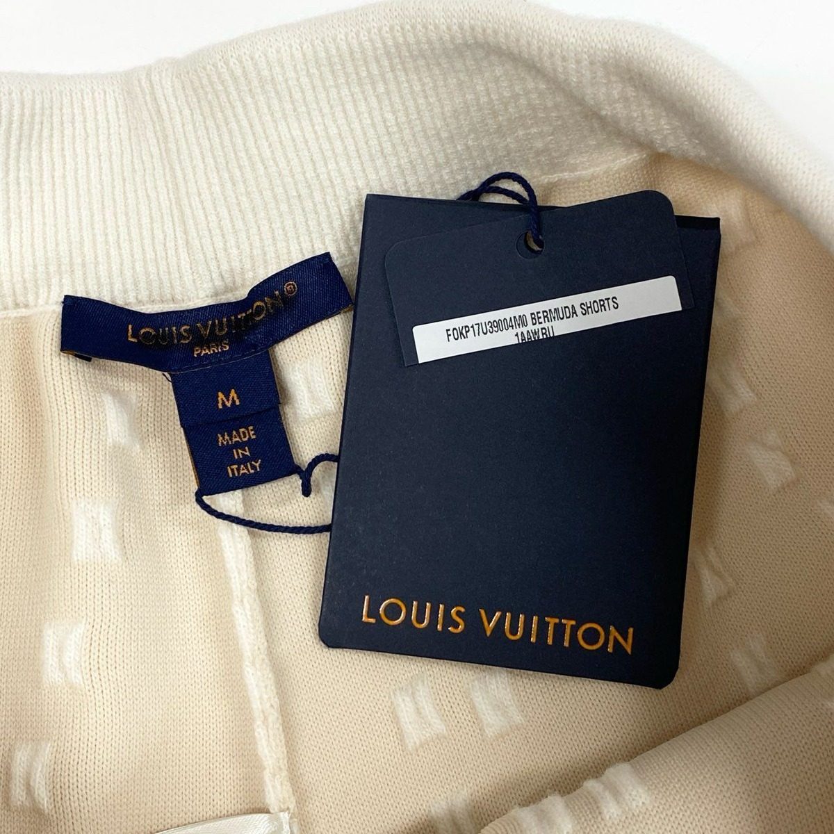 Louis Vuitton Chunky Stripe Logo Jacquard Shorts M Ivory — view 9