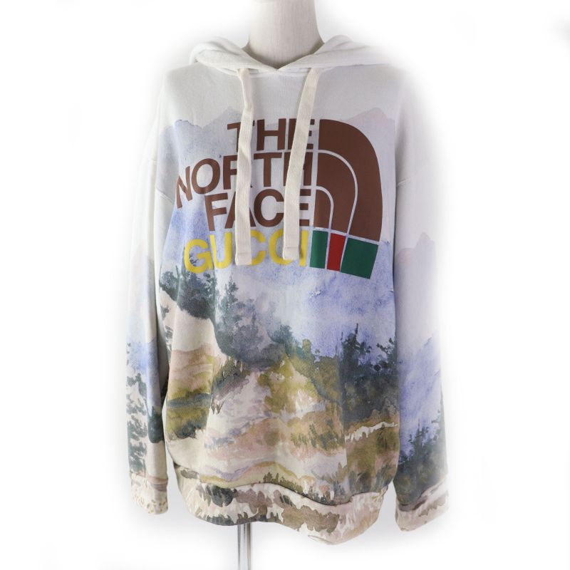Gucci North Face 22SS 672474 Trail Print Sweatshirt Trail Print Hoodie Multi S