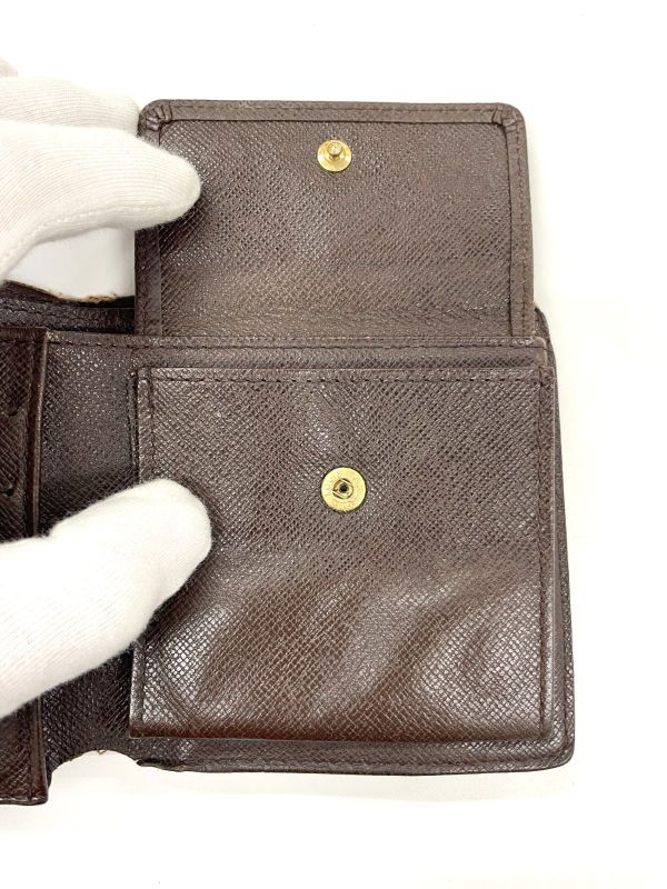 Louis Vuitton Damier Portefeuille Marco Folded Wallet N61675 Ebène (brown) Made