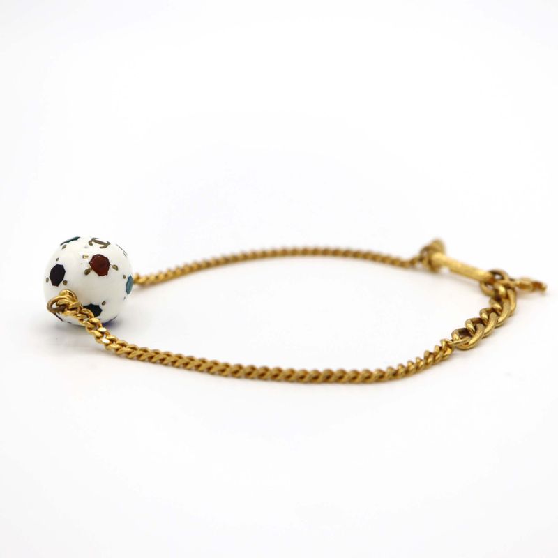 Chanel Bracelet Football Multi-stone Coco Mark Gold Color Accessories H18000