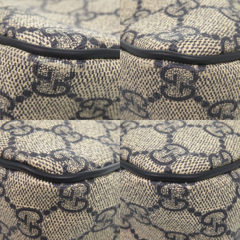 Gucci GG Supreme Canvas Navy Beige 201448 Shoulder Bag Navy Blue 0088 Gucci