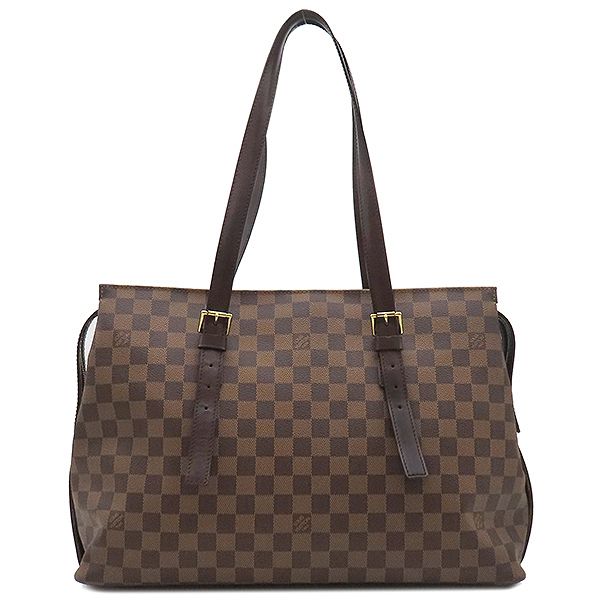 Louis Vuitton Tote Bag Chelsea Damier Canvas Damier Ebene Gold Hardware Brown