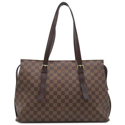 Louis Vuitton Tote Bag Chelsea Damier Canvas Damier Ebene Gold Hardware Brown
