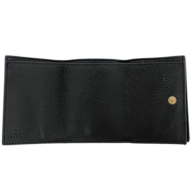 Gucci Trifold Wallet Black 736151 Unused Excellent Condition Leather S Rank