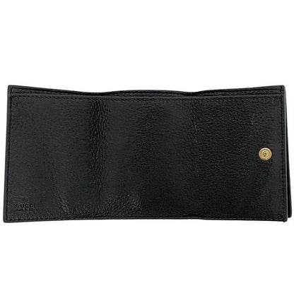 Gucci Trifold Wallet Black 736151 Unused Excellent Condition Leather S Rank
