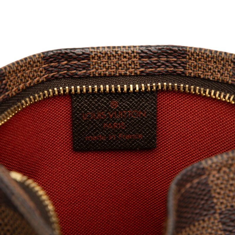 Louis Vuitton Damier Trousse Makeup Accessories Pouch Handbag N51982 Brown PVC