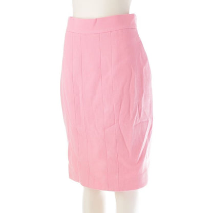 Chanel Vintage Wool Vintage Collarless Jacket Skirt Setup Suit Pink