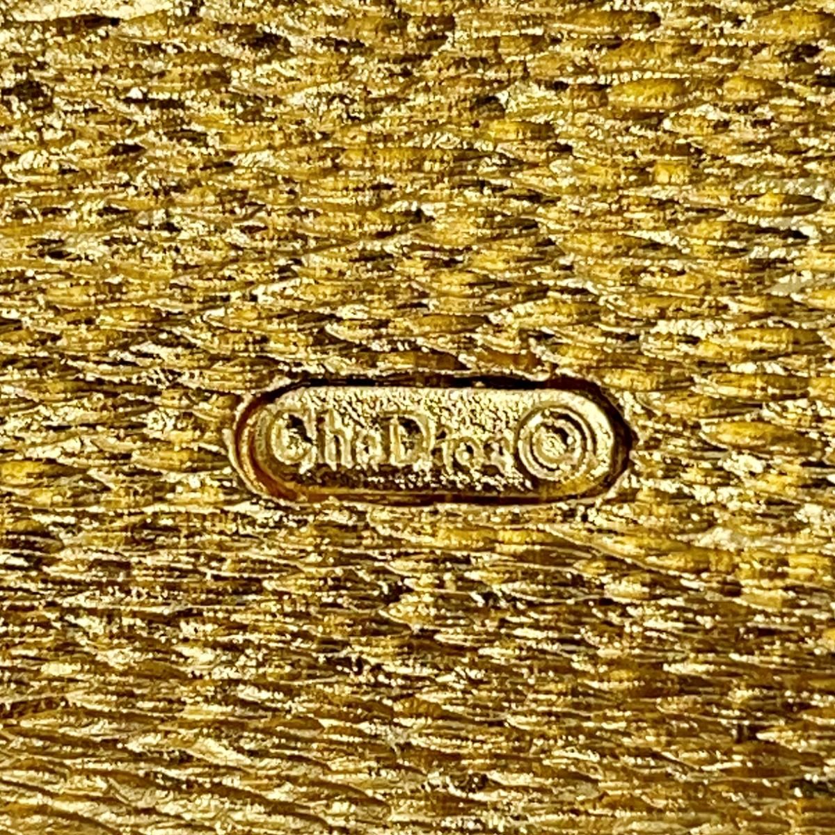 Christian Dior Leaf Motif Brooch Gold GP Women's Accessories Box Included