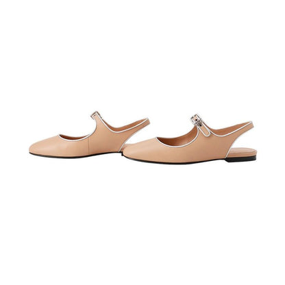 Hermes Ballet Shoes Cles Leather 35 Beige Perlino Gris Argent