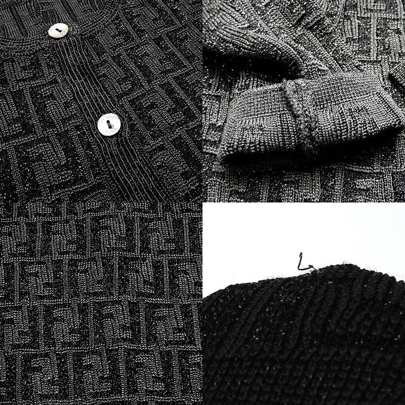 Fendi Cardigan Long Sleeve Black Fashionable Apparel Women Fendi Cardigan Black