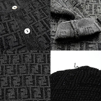 Fendi Cardigan Long Sleeve Black Fashionable Apparel Women Fendi Cardigan Black