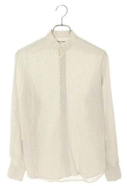 Saint Laurent Paris 467312 Y301w Tiny Dot Silk Long Sleeve Shirt Men's 36