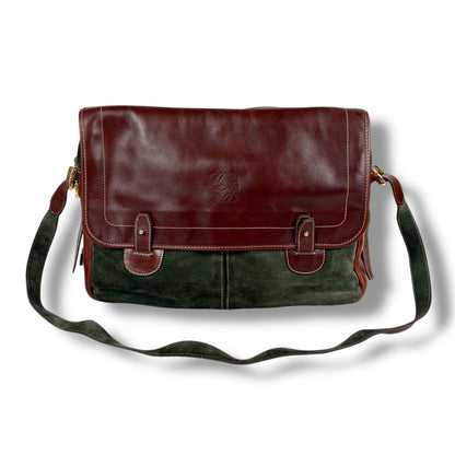 Loewe Large Capacity Shoulder Bag Anagram Logo Suede Leather — view 16