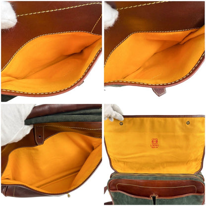 Loewe Large Capacity Shoulder Bag Anagram Logo Suede Leather — view 10