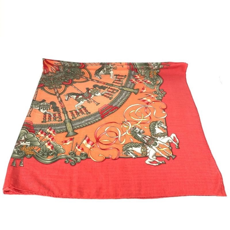 Hermes Scarf Carrégien 140 Carrégien 140 Cashmere Orange