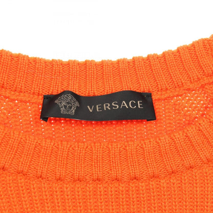 Versace Knit Orange Wool with Safety Pin Rib Sweater B — view 3