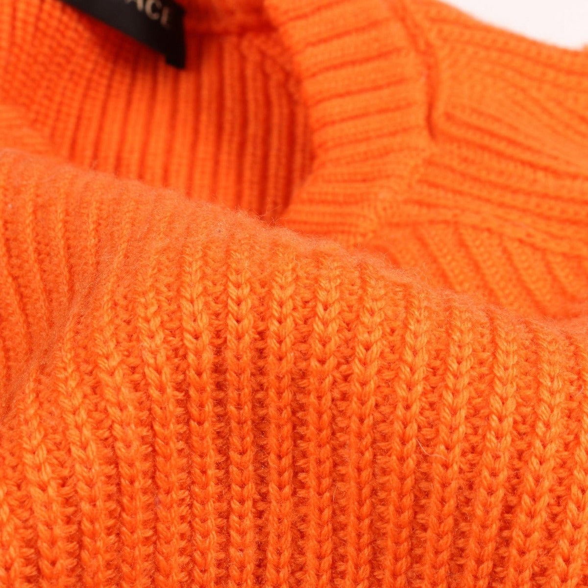 Versace Knit Orange Wool with Safety Pin Rib Sweater B — view 7