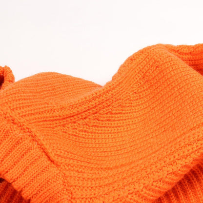 Versace Knit Orange Wool with Safety Pin Rib Sweater B — view 8