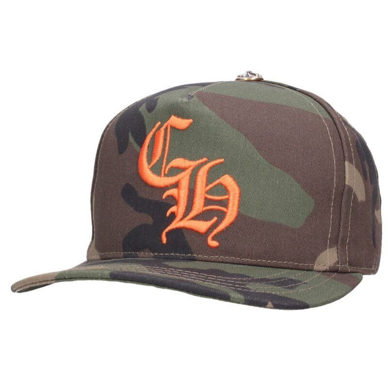 Chrome Hearts One Trucker Cap Camouflage Mesh Hat with CH Patch Cross Ball