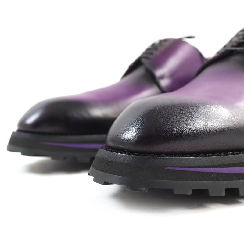 Louis Vuitton Congrès Line Plain Toe Derby Shoes Leather Shoes Purple Gradient
