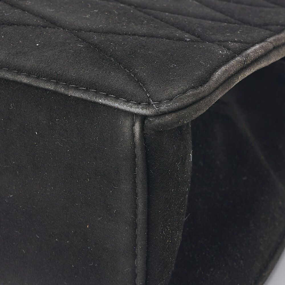 Chanel Shoulder Bag Tote Bag Round Flap Turnlock Chain Shoulder Suede Black