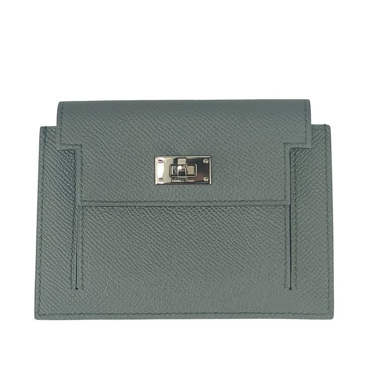 Hermes Coin Case Kelly Pocket Compact ck VERT Amande Epson