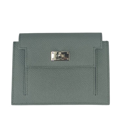 Hermes Coin Case Kelly Pocket Compact ck VERT Amande Epson