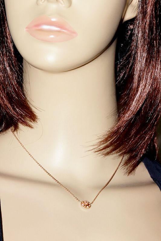 Christian Dior Pendant Necklace 18K Pink Gold Diamond 009ct Rose Devan Pendant