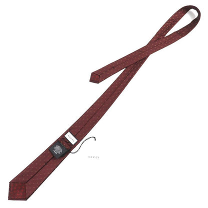 Gucci 406354) 100% Silk All-over Webline Design GG Pattern Lining Tie Bordeaux