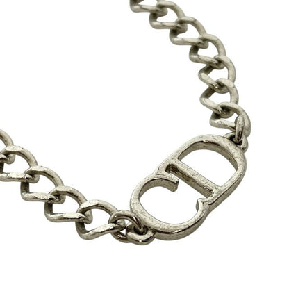 Christian Dior Chain Bracelet Bangle Accessories Jewelry CD Logo Metal Silver