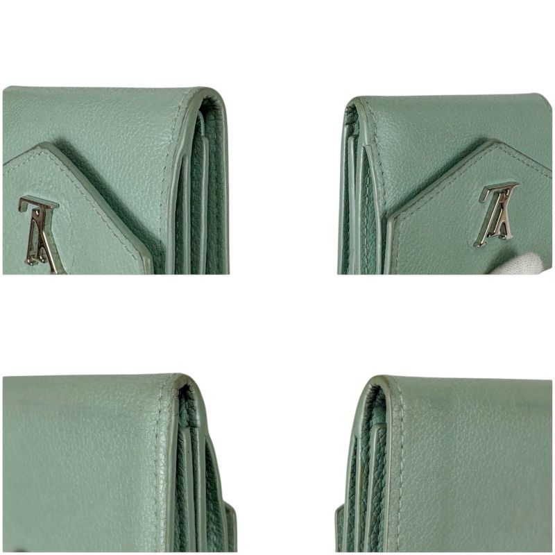 Louis Vuitton Portefeuille Lock Me Trifold Wallet Mini Wallet Light Green