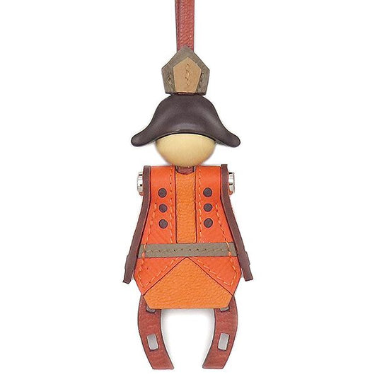 Hermes Bag Charm Fireworks Charm Vaux Epson Chevre Misol Cuivre X Fou X Orange