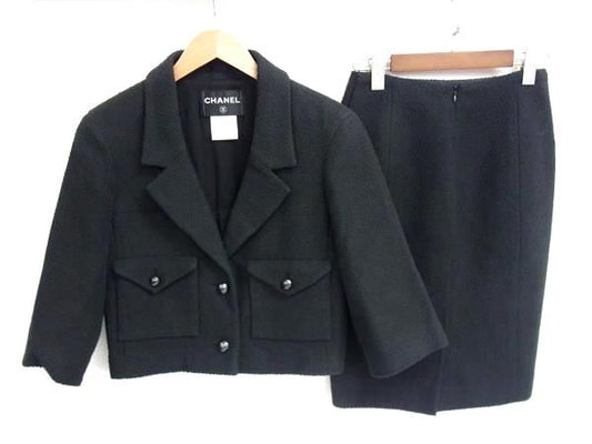 Chanel P43652v31747 Coco Mark Cotton Setup Jacket Skirt Size 34 36