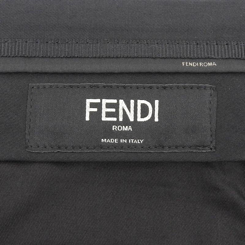 Fendi 2022 Fb0521 FF Logo Embroidered Shadow Stripe Shorts Black 44 Made In