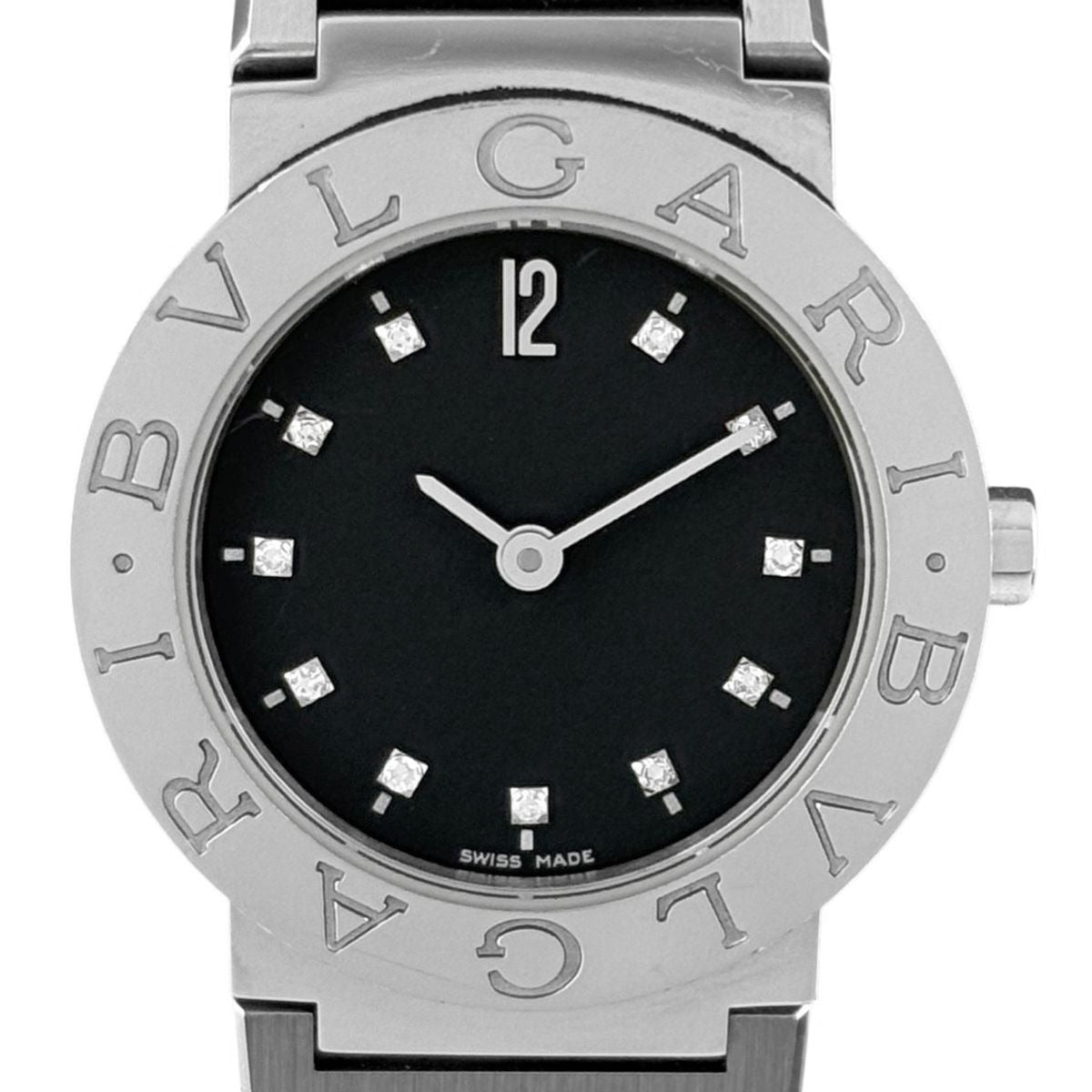 Bvlgari Diamond Watch SS Quartz Black