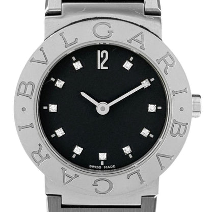 Bvlgari Diamond Watch SS Quartz Black