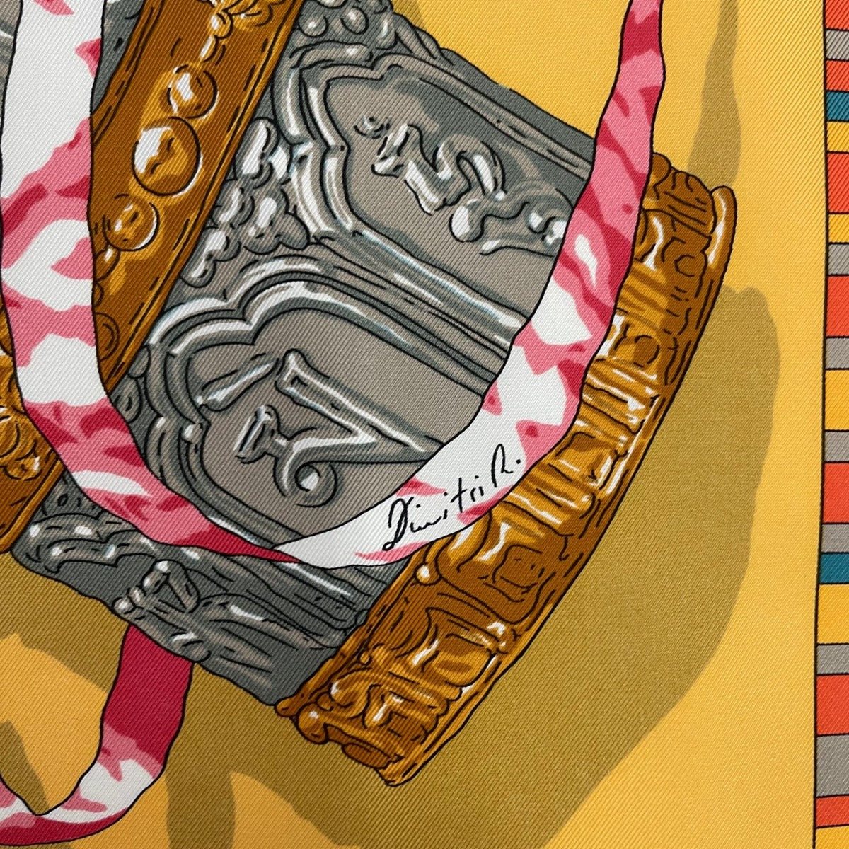 Hermes Carre 90 Scarf 100% Silk Prieres AU Vent Prayer in the Wind Yellow Box — view 9