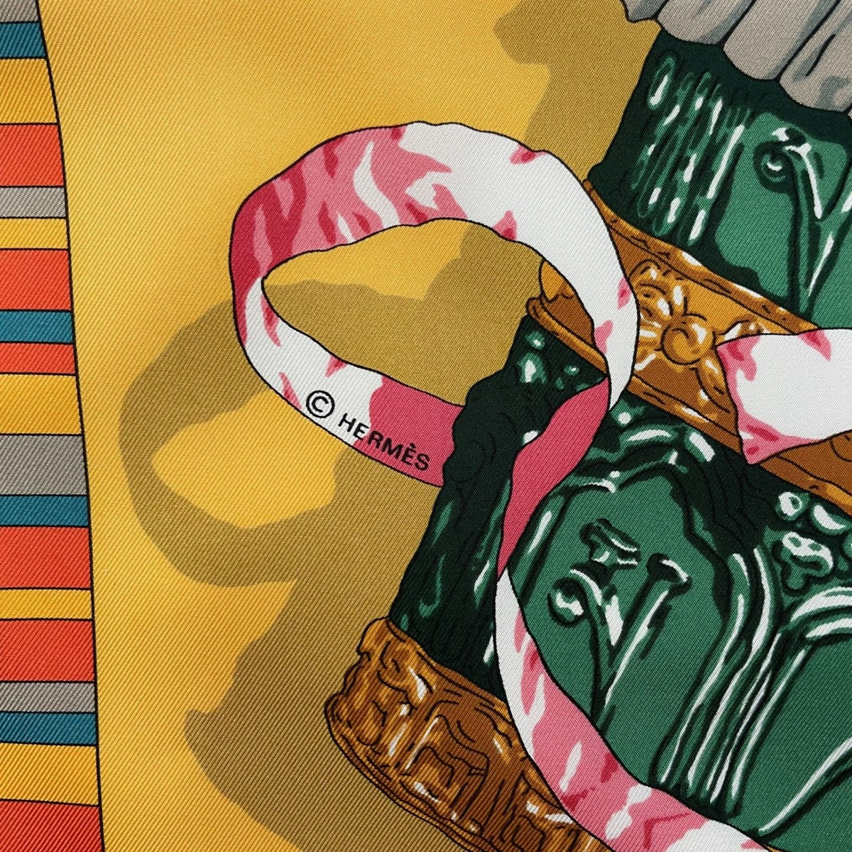 Hermes Carre 90 Scarf 100% Silk Prieres AU Vent Prayer in the Wind Yellow Box — view 10