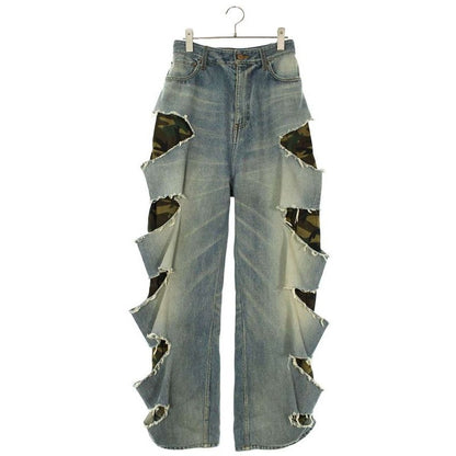 Balenciaga Tdw14 Camouflage Layered Crushed Denim Pants XS