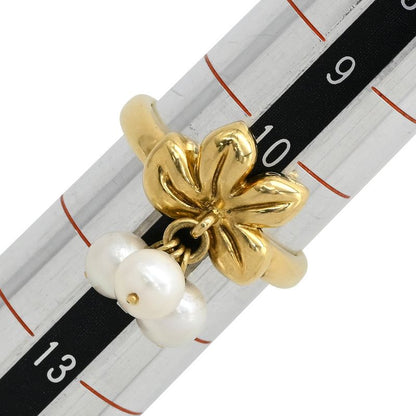 Christian Dior Ring Akoya Pearl Ring 18k Yellow Gold Pearl Yellow Gold Leaf