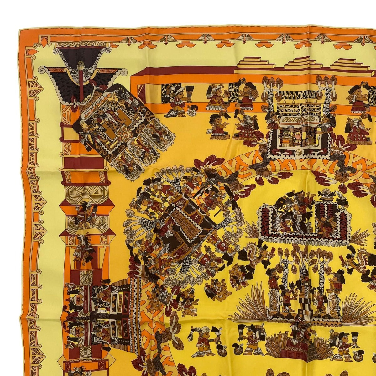 Hermes Scarf Silk Carre 90 Astres Et Soleils Celestial Bodies and the Sun Yellow — view 2