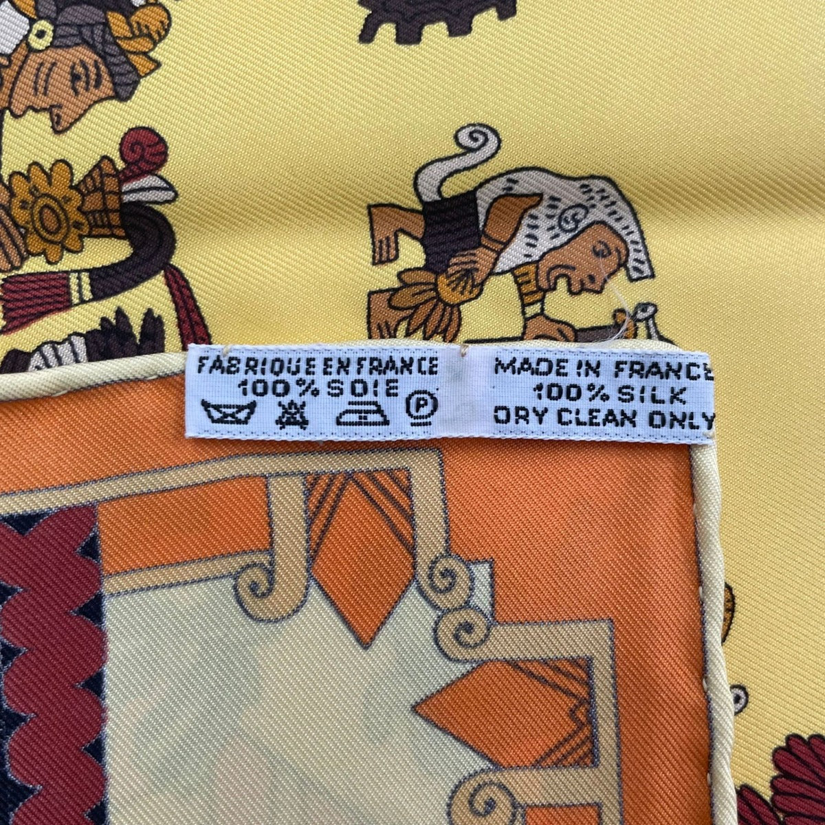 Hermes Scarf Silk Carre 90 Astres Et Soleils Celestial Bodies and the Sun Yellow — view 10