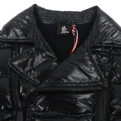 Moncler Grenoble Double Rider's Down Jacket with Logo Patch Black — view 2