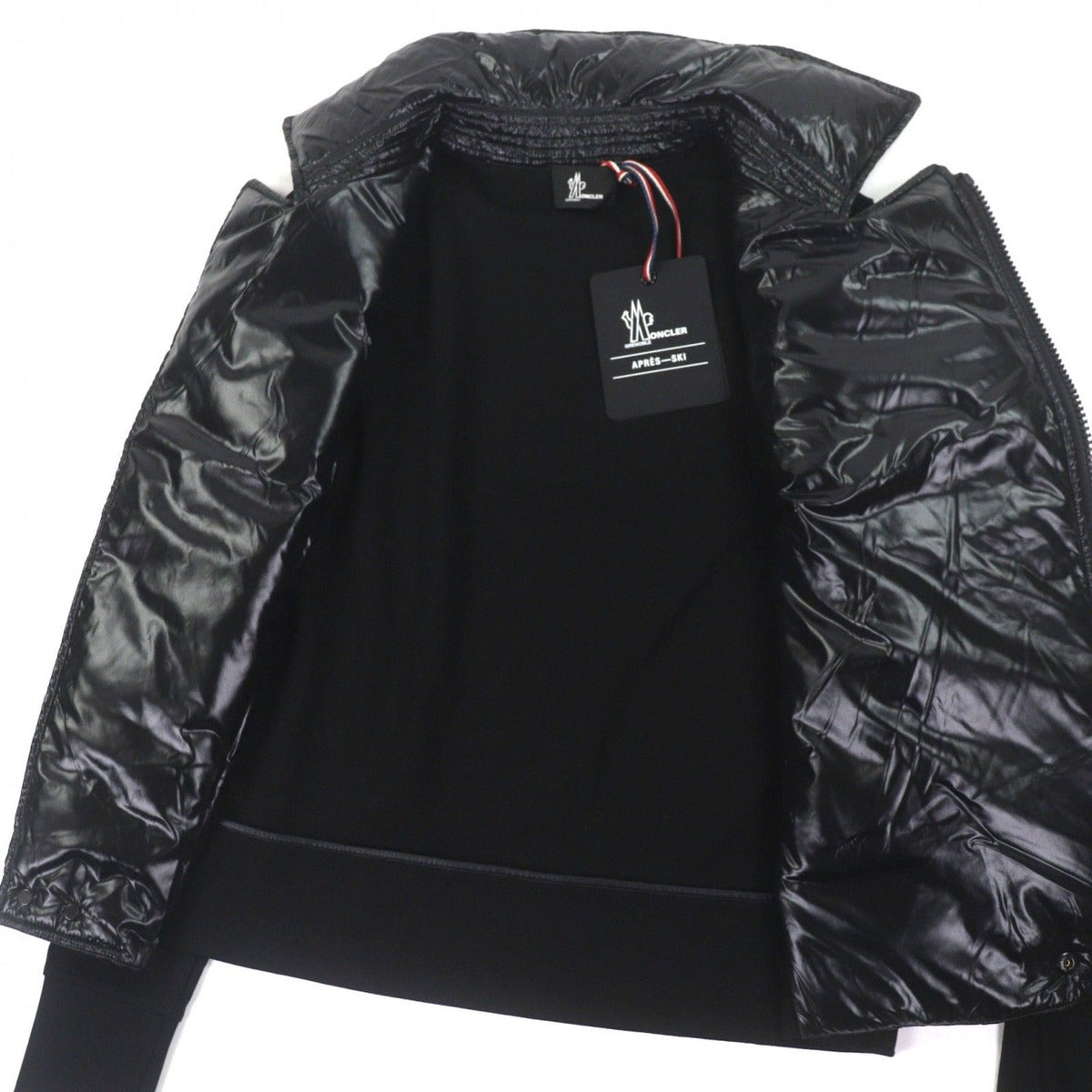 Moncler Grenoble Double Rider's Down Jacket with Logo Patch Black — view 5